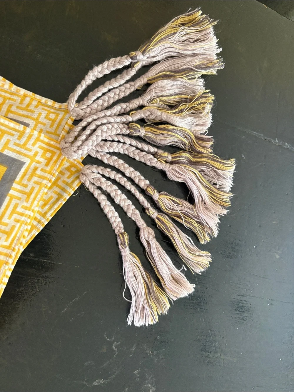 Johnny Was Yellow Floral Tassel Shawl Wrap